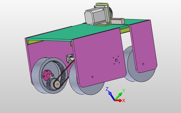 单自由度越障机器人设计含cad图solidworksigs三维图