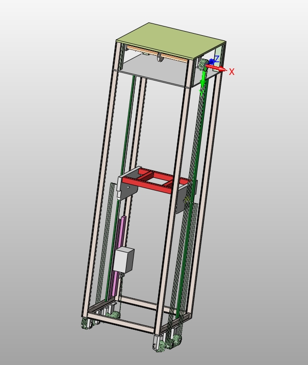 垂直升降类立体车库提升装置(含CAD图,SolidW