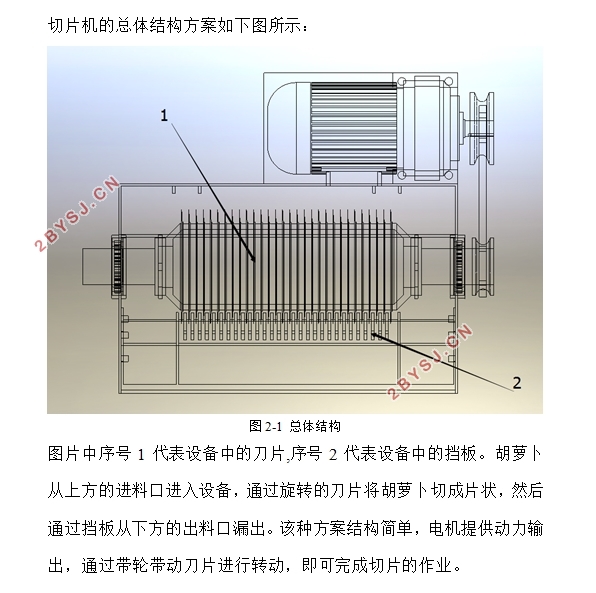 全自动萝卜切片机的设计含cad零件图装配图solidworks三维图