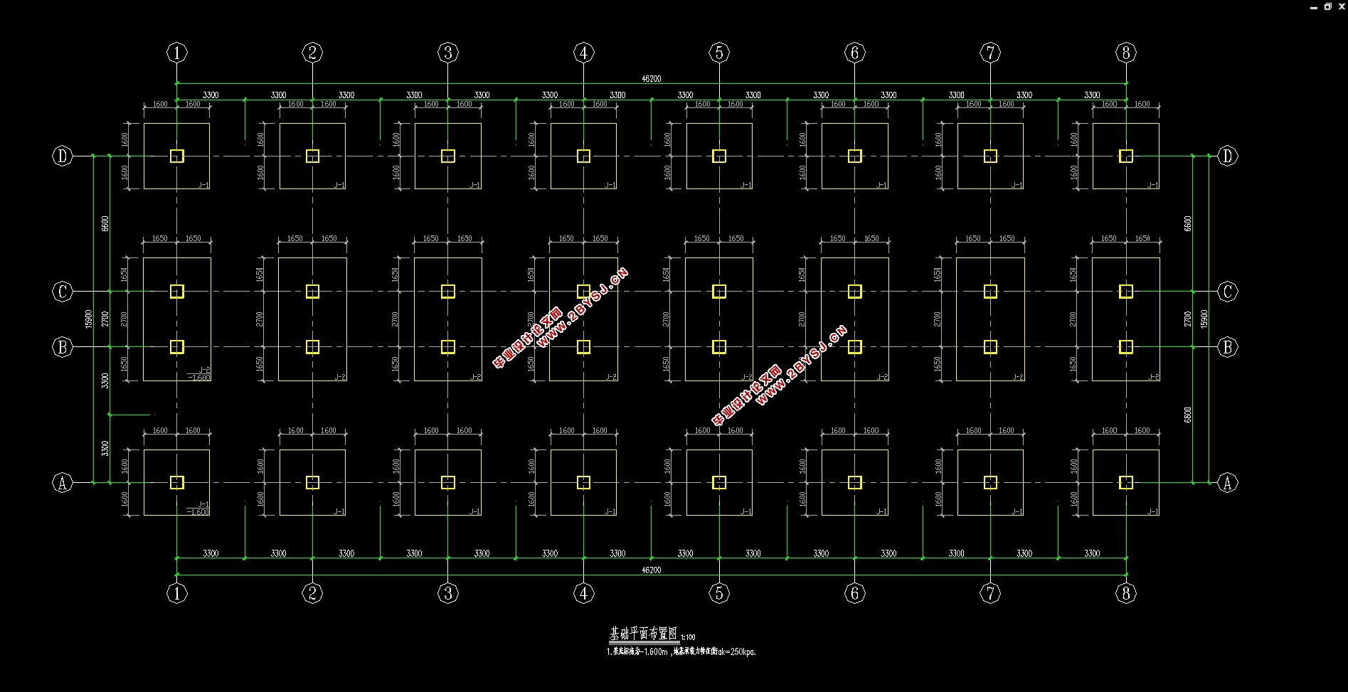六层4700平米售楼中心设计(建筑图,结构图)
