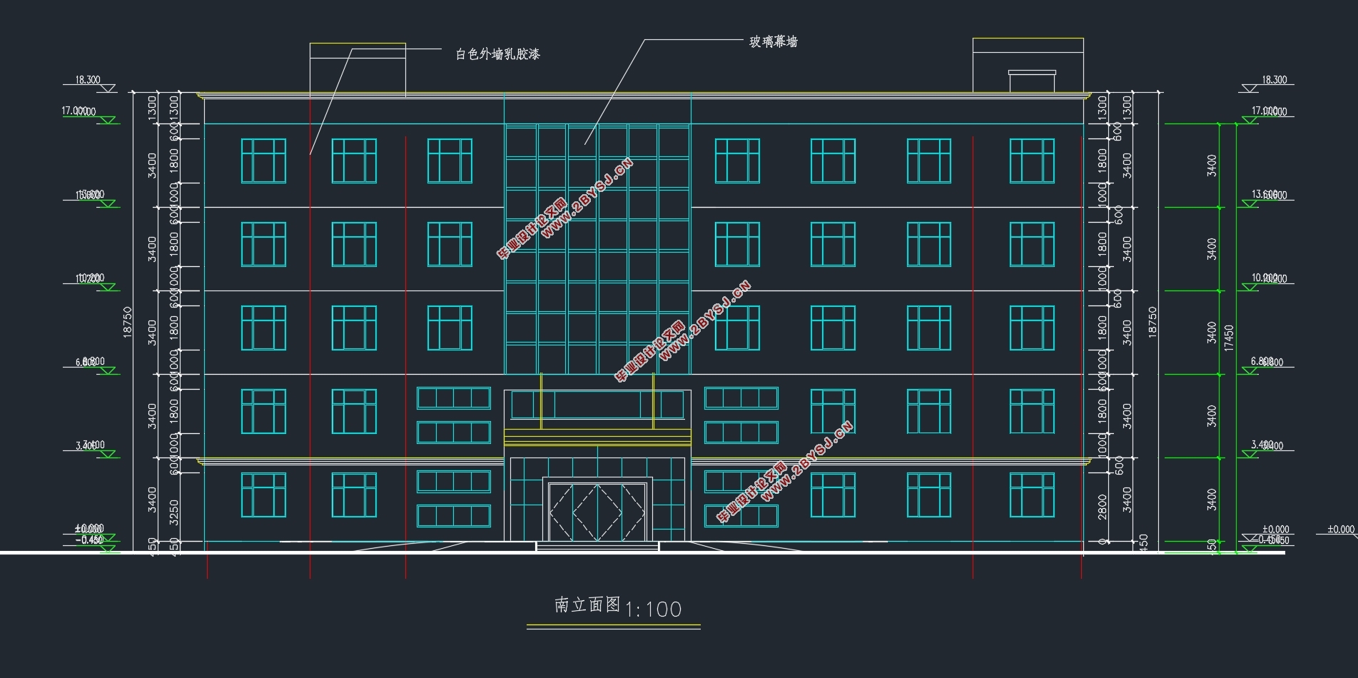 五层3150平米合肥某公司办公楼设计含建筑图结构图总平面图